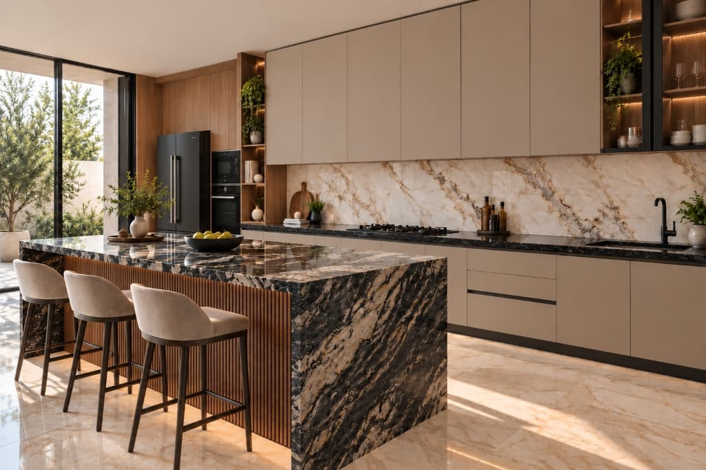 Kitchens natural stone application